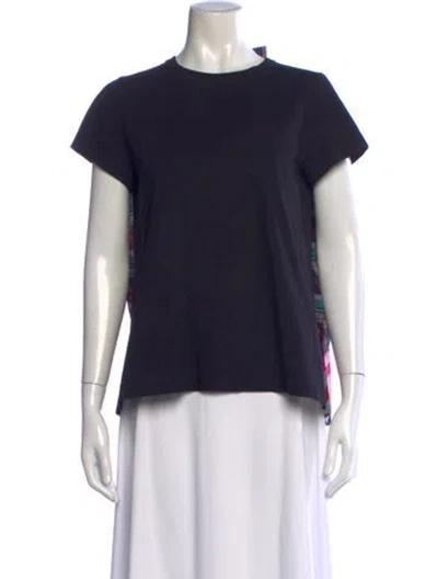 Pre-owned Sacai Colorblock Pattern Crew Neck T-shirt In Blue