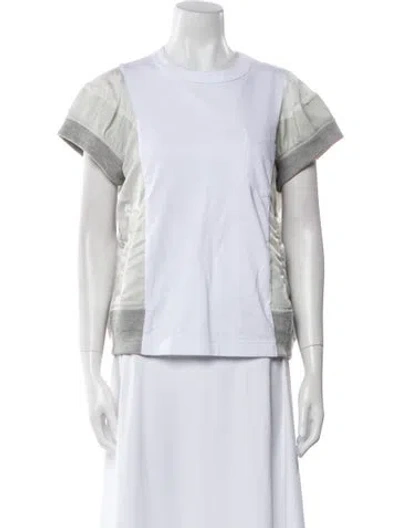 Pre-owned Sacai Colorblock Pattern Crew Neck T-shirt In Multi