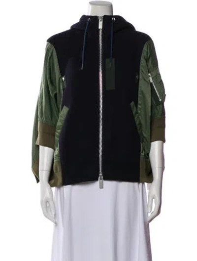 Pre-owned Sacai Colorblock Pattern Jacket In Blue