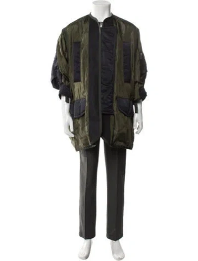 Pre-owned Sacai Colorblock Pattern Jacket In Green