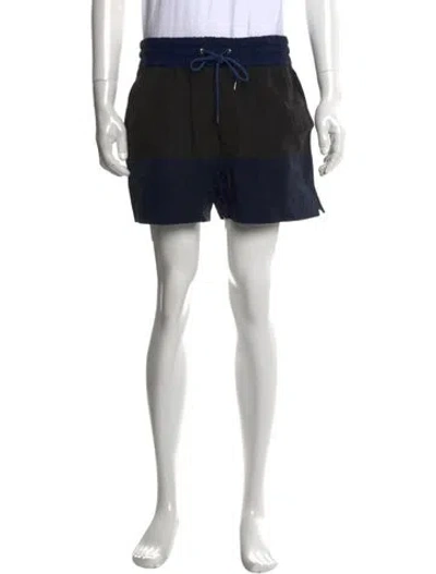 Pre-owned Sacai Colorblock Pattern Jogger Shorts In Black