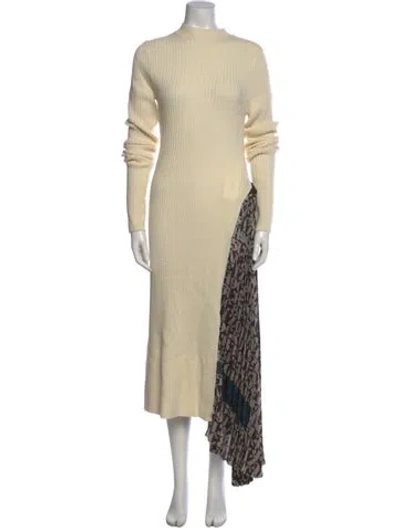 Pre-owned Sacai Colorblock Pattern Long Dress In Neutral