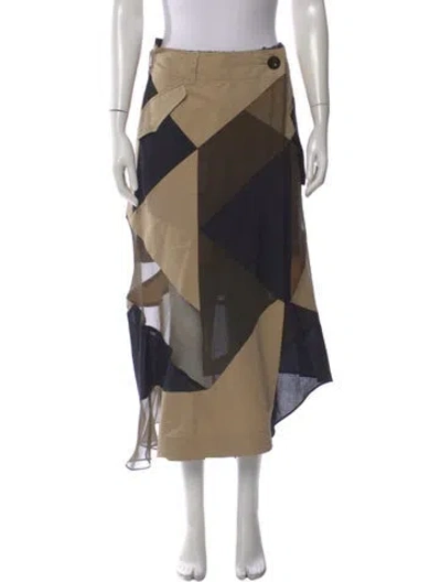 Pre-owned Sacai Colorblock Pattern Long Skirt In Neutral