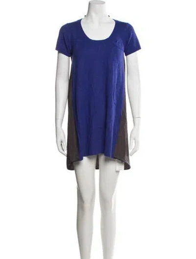 Pre-owned Sacai Colorblock Pattern Mini Dress In Blue