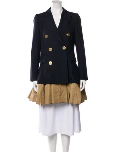 Pre-owned Sacai Colorblock Pattern Trench Coat W/ Tags In Blue