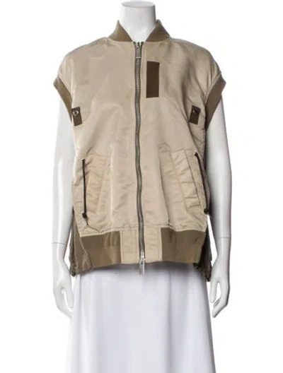 Pre-owned Sacai Colorblock Pattern Vest In Brown