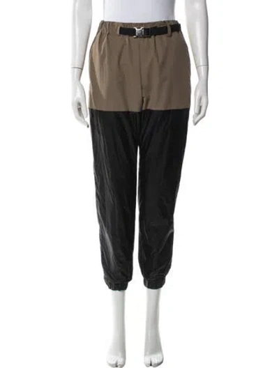 Pre-owned Sacai Colorblock Pattern Wide Leg Pants In Black