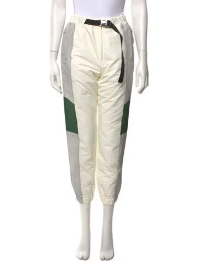 Pre-owned Sacai Colorblock Pattern Wide Leg Pants In White
