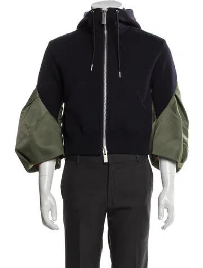 Pre-owned Sacai Colorblock Pattern Windbreaker In Blue