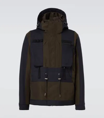 Sacai Colorblocked Technical Jacket In Green