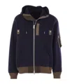 Sacai Men's Sponge Sweat Hoodie In Blue