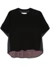 Sacai Colourblock T-shirt In Black
