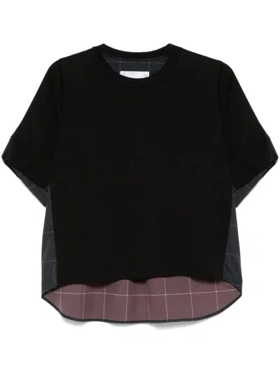 Sacai Colourblock T-shirt In Black