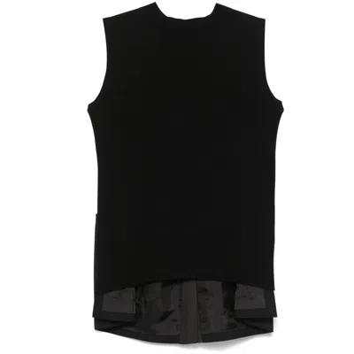 Sacai Colourblock Vest In Black