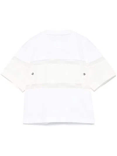 Sacai Contrast-panel T-shirt In White