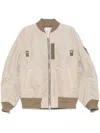 Sacai Contrast-trim Bomber Jacket In Neutrals