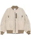 Sacai Contrast-trim Bomber Jacket In Neutrals