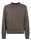 Sacai Cashmere Cotton Knit Pullover In Brown