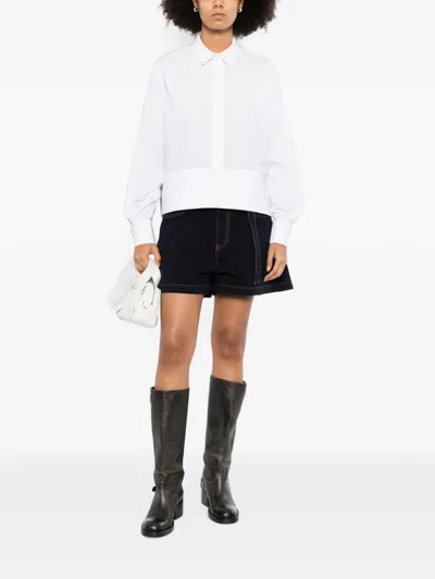 Sacai Contrast-stitch Shorts In Black