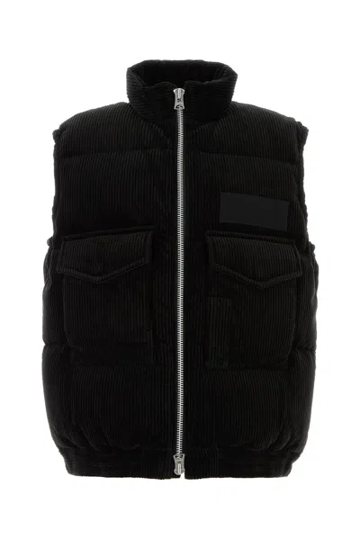 SACAI SACAI BLACK CORDUROY DOWN JACKET