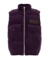 Sacai Purple Corduroy Down Jacket In Black