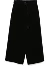 Sacai Corduroy Wide-leg Pants Elastic Waistband In Black
