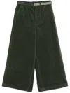Sacai Wide Leg Corduroy Trousers In Green