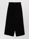 Sacai Corduroy Wide-leg Pants Elastic Waistband In Black