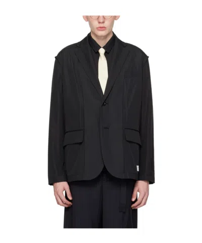 Sacai Corner Lapel Suit Jacket In Black