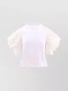 Sacai Cotton And Nylon Blend T-shirt With Balloon Sleeves
