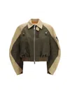 Sacai Oversized Cotton-canvas And Shell Bomber Jacket In Green