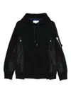 Sacai Sponge Mixed Media Sweatshirt In Black