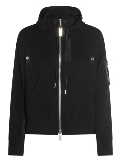 SACAI SACAI COTTON AND NYLON HOODIE