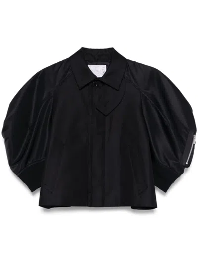 Sacai Cotton And Nylon Jacket In Black