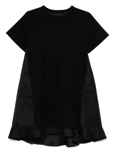 SACAI SACAI COTTON AND NYLON MINI DRESS