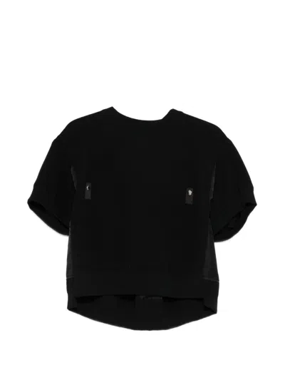 Sacai Cotton And Nylon Top In Black