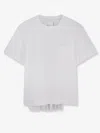 Sacai Short Sleeve Top Chest Pocket Pleated Back In White