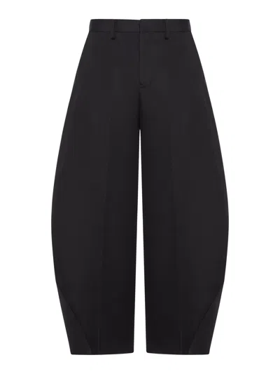 Sacai Cotton And Silk Balloon Trousers In Black