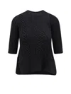 Sacai Asymmetrical Jersey In Cotton Mixed In Black