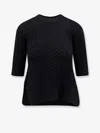 Sacai Asymmetrical Jersey In Cotton Mixed In Black