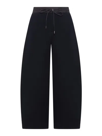 Sacai Cotton Blend Balloon Trousers In Black