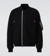 Sacai Zippered Sweatshirt With Ribbed Cuffs And Pockets In Black