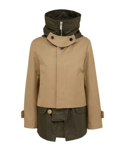Sacai Cotton Blend Casual Jacket In Neutral