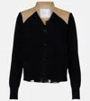 Sacai Cotton-blend Gabardine Cardigan In Black