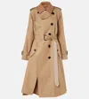 Sacai Hybrid Coat In Gabardine And In Beige