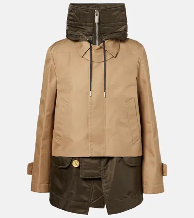 Sacai Cotton-blend Jacket In Sand