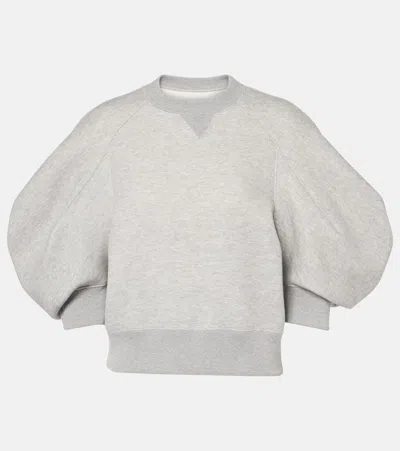 Sacai Cotton-blend Jersey Top In Grau