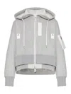 Sacai Cotton Blend Padded Hoodie In Gray
