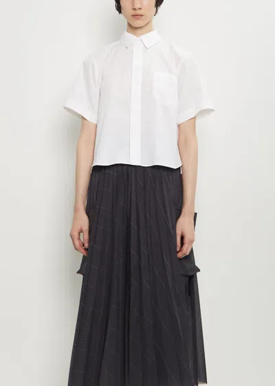 Sacai Cotton Blend Poplin Shirt In White