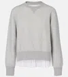 Sacai Cotton-blend Sweatshirt In Gray